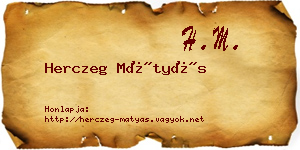 Herczeg Mátyás névjegykártya